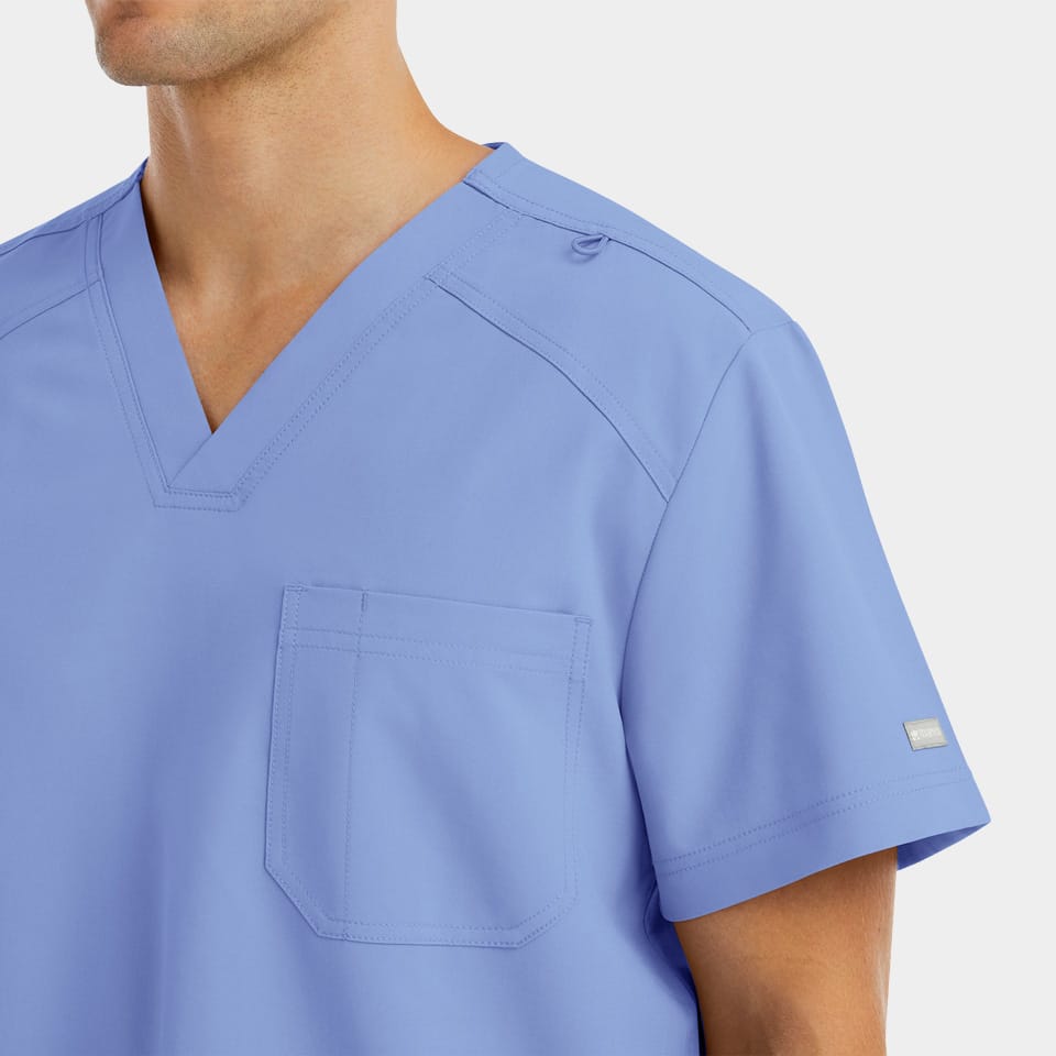 Men's Chest Pocket V-Neck Top | 5801