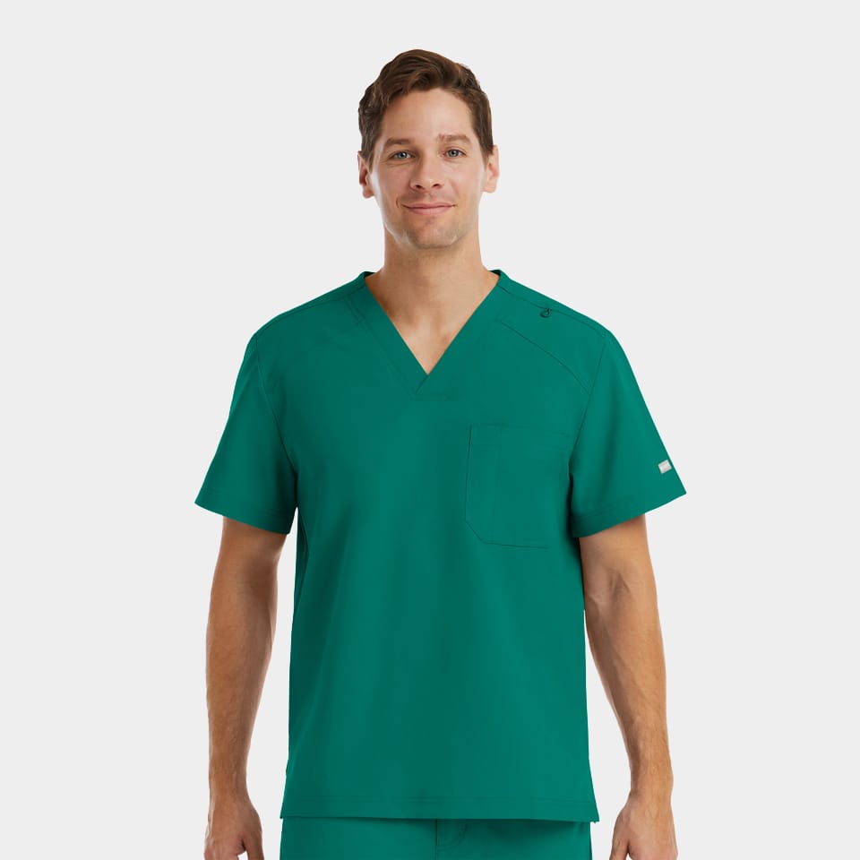 Men's Chest Pocket V-Neck Top | 5801