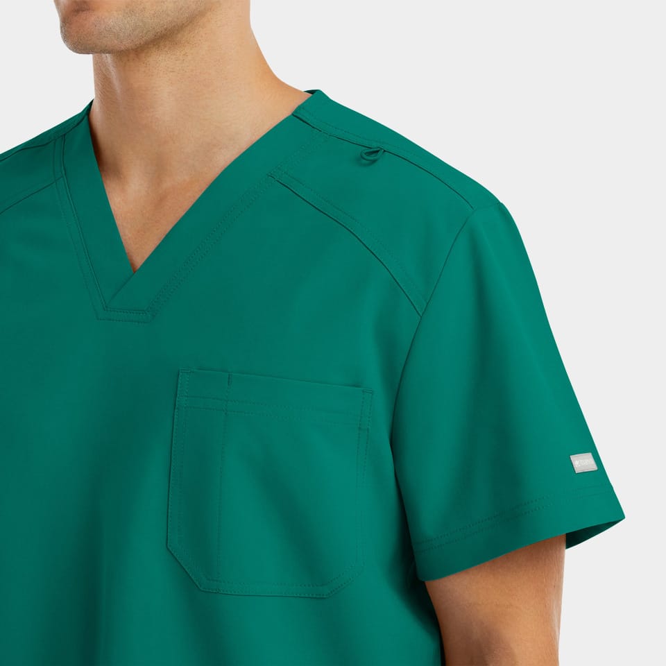 Men's Chest Pocket V-Neck Top | 5801