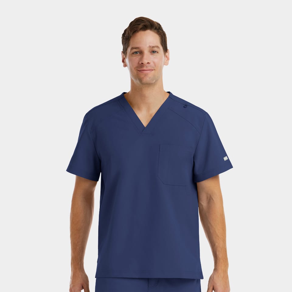 Men's Chest Pocket V-Neck Top | 5801