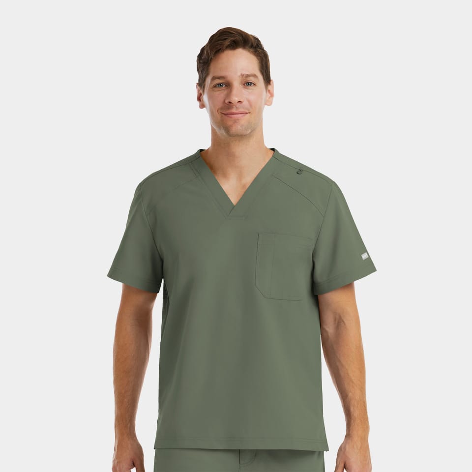 Men's Chest Pocket V-Neck Top | 5801