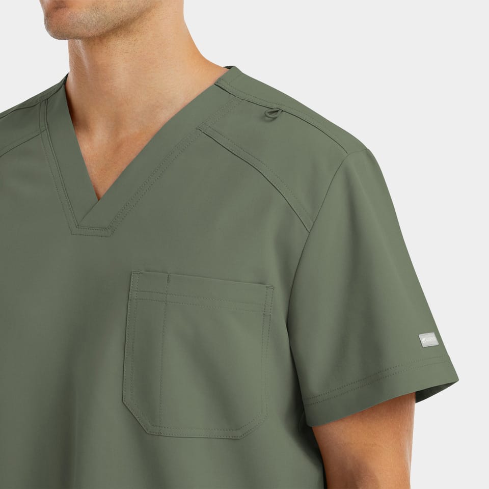 Men's Chest Pocket V-Neck Top | 5801