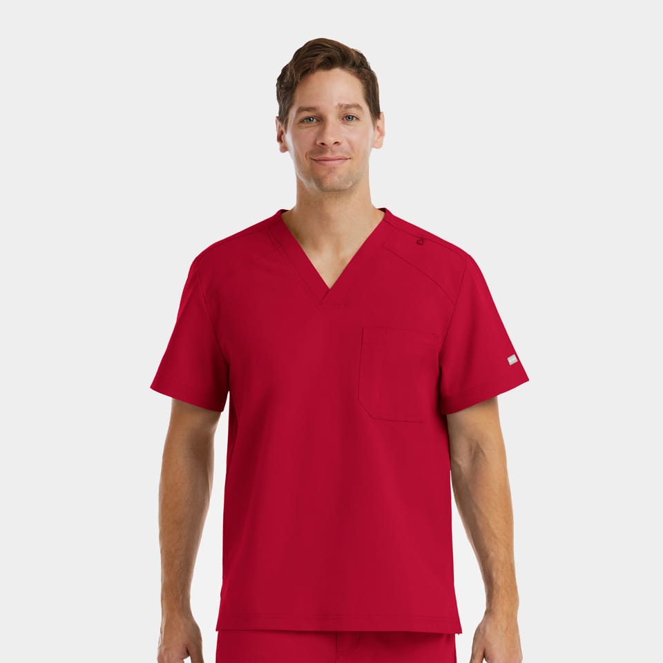 Men's Chest Pocket V-Neck Top | 5801