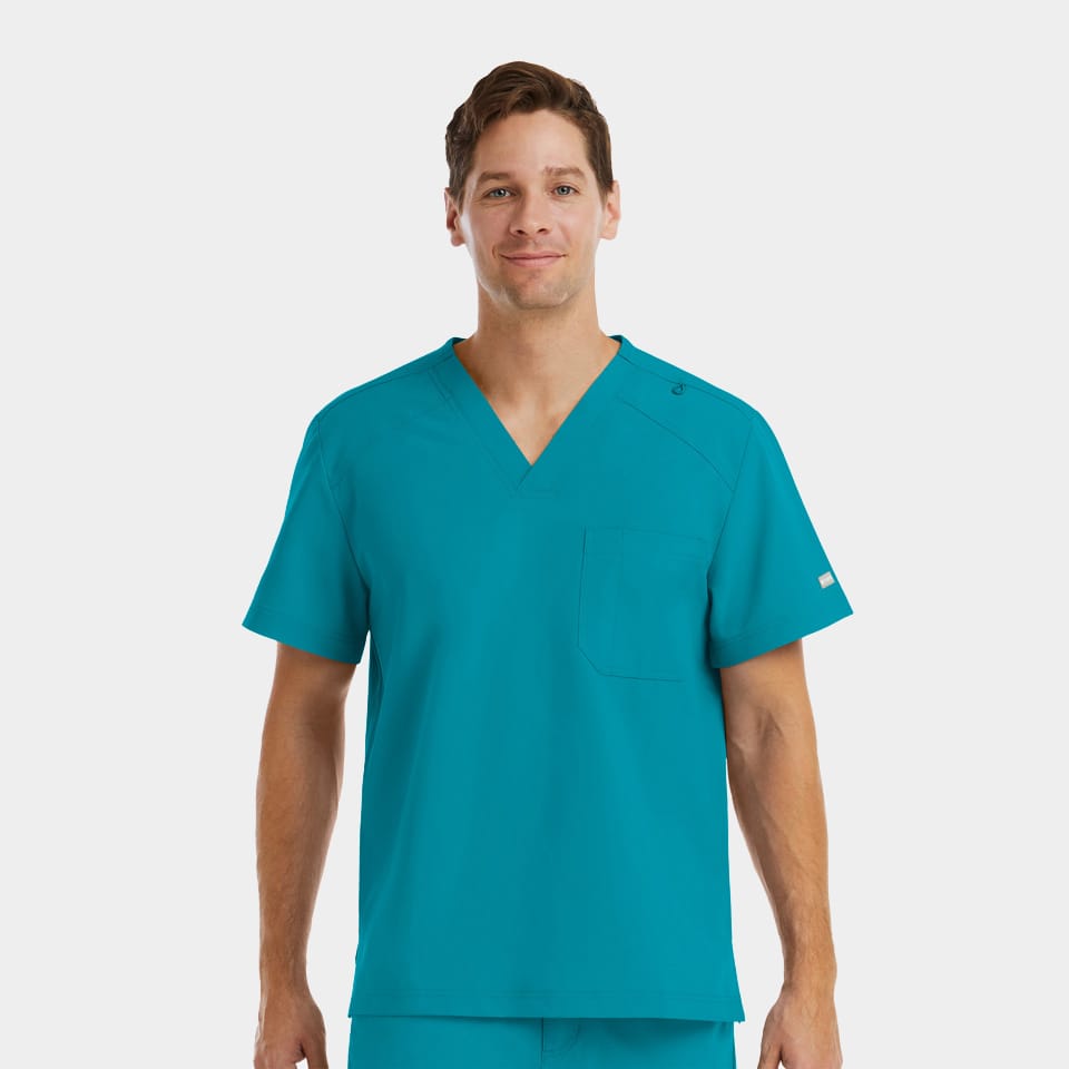 Men's Chest Pocket V-Neck Top | 5801