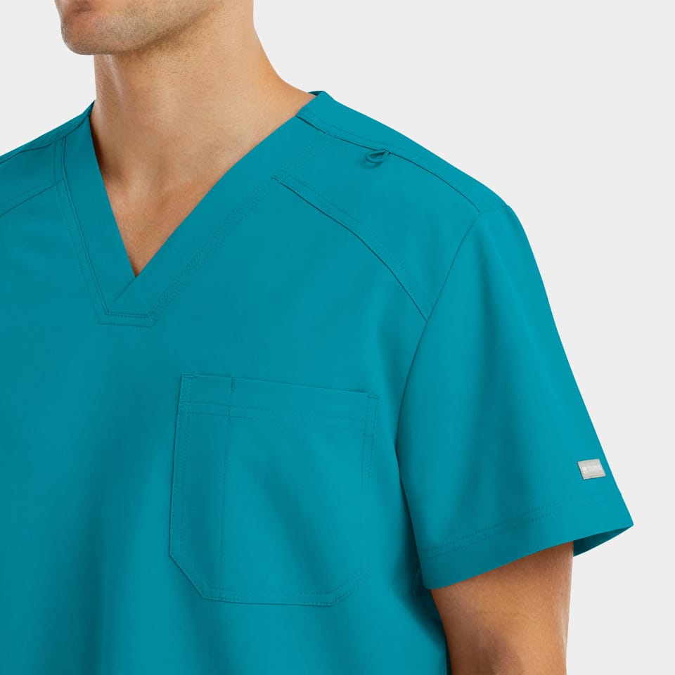 Men's Chest Pocket V-Neck Top | 5801