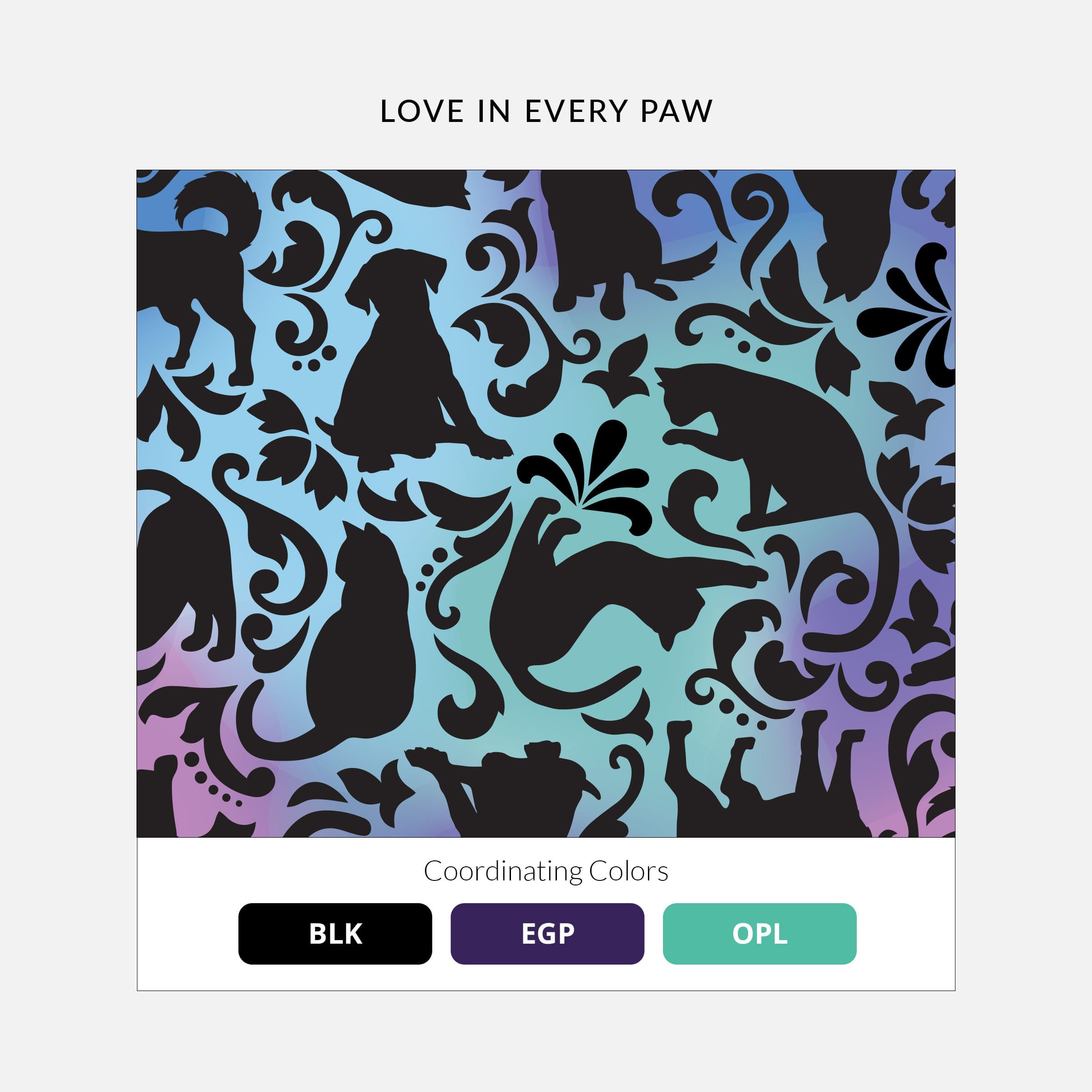 Women's Curved V-Neck Print Top Love in every Paw | 1797-LIEP