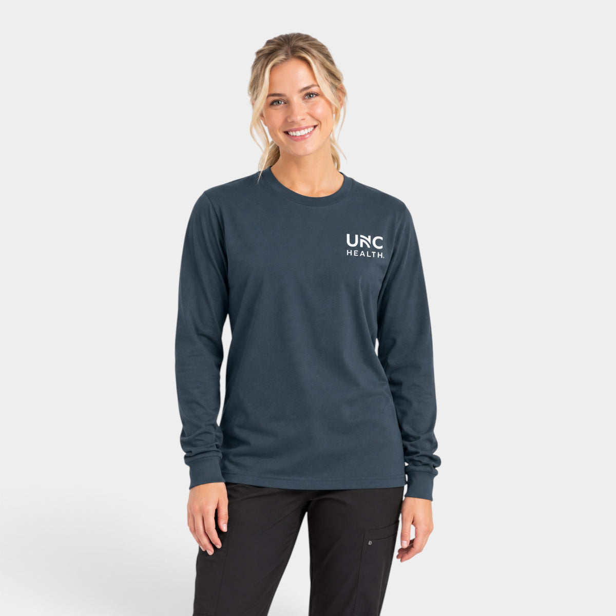 UNC Health – Long Sleeve Unisex Tee – Vintage Navy