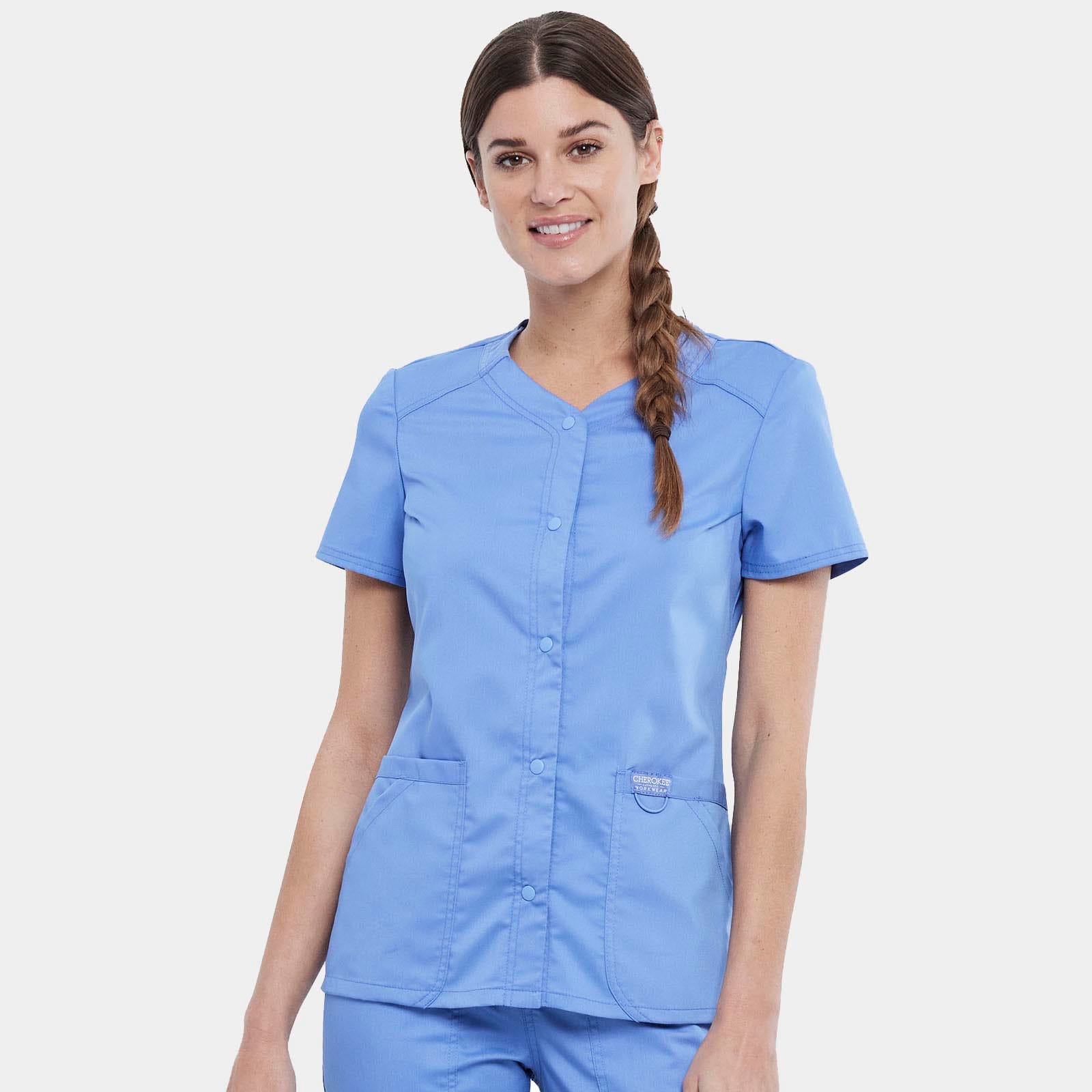 Snap Front V-Neck Top | WW622