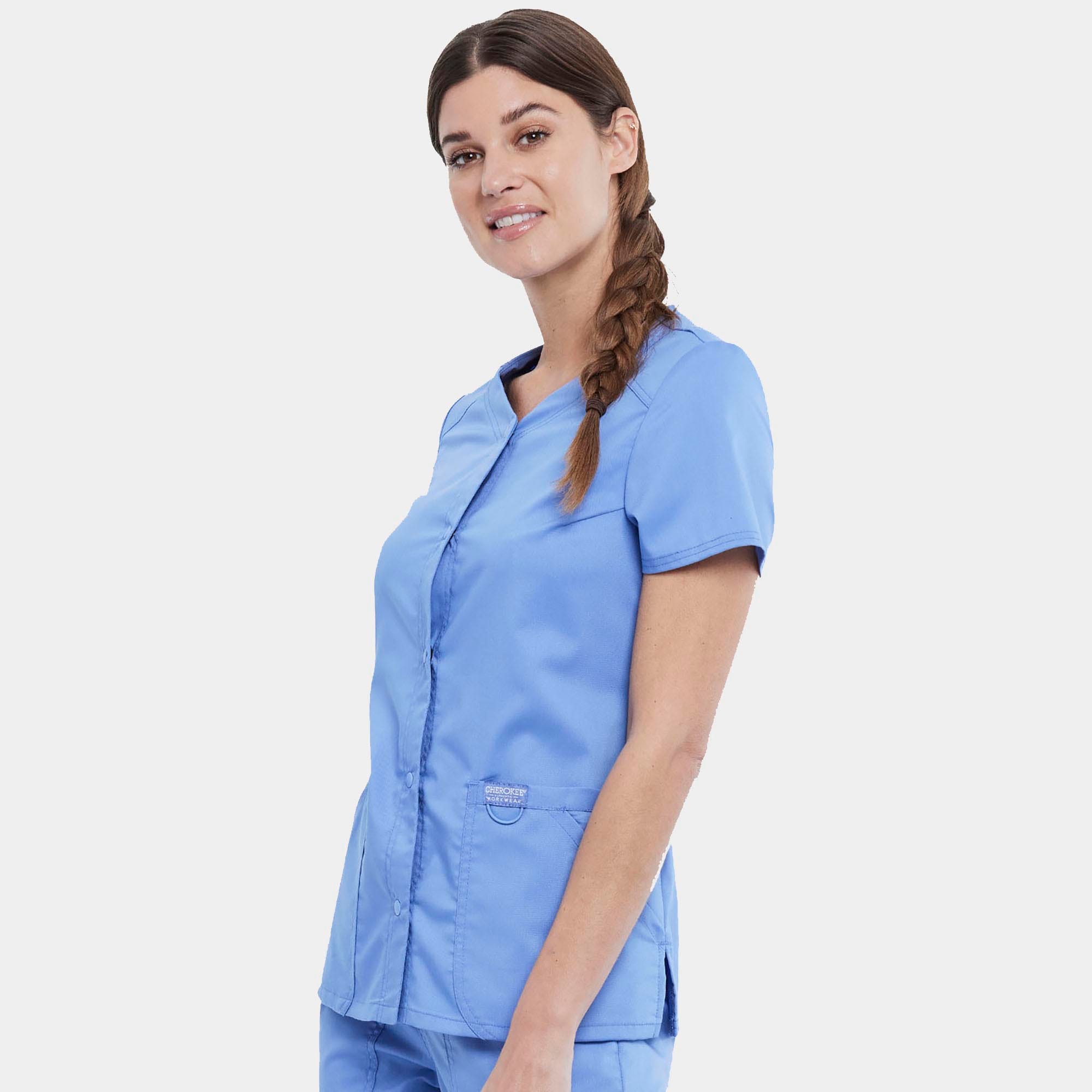 Snap Front V-Neck Top | WW622