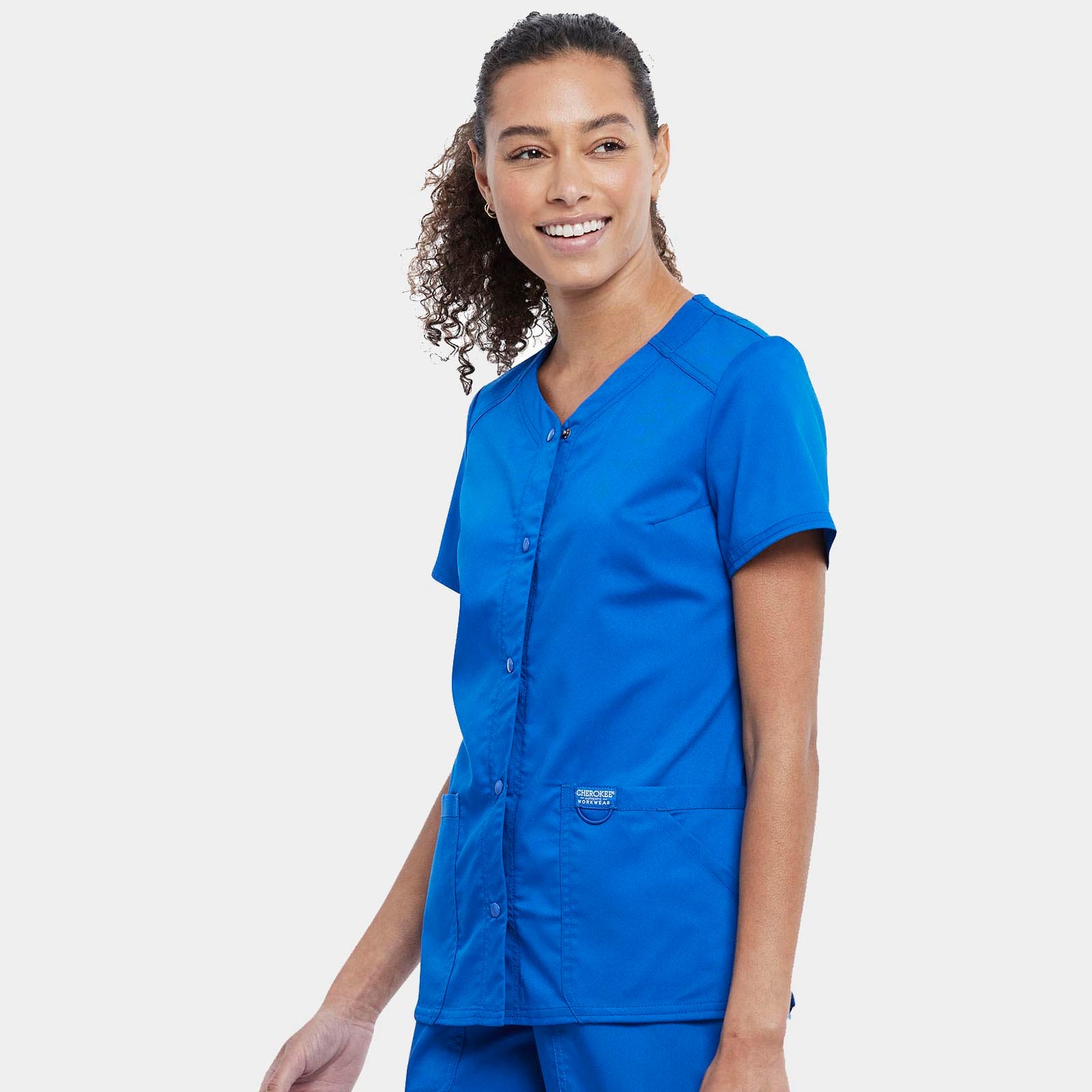 Snap Front V-Neck Top | WW622