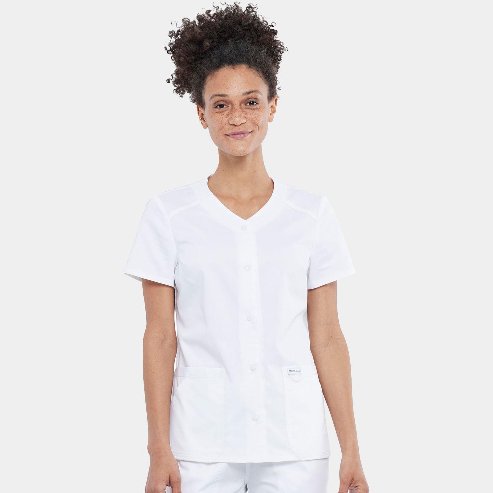 Snap Front V-Neck Top | WW622