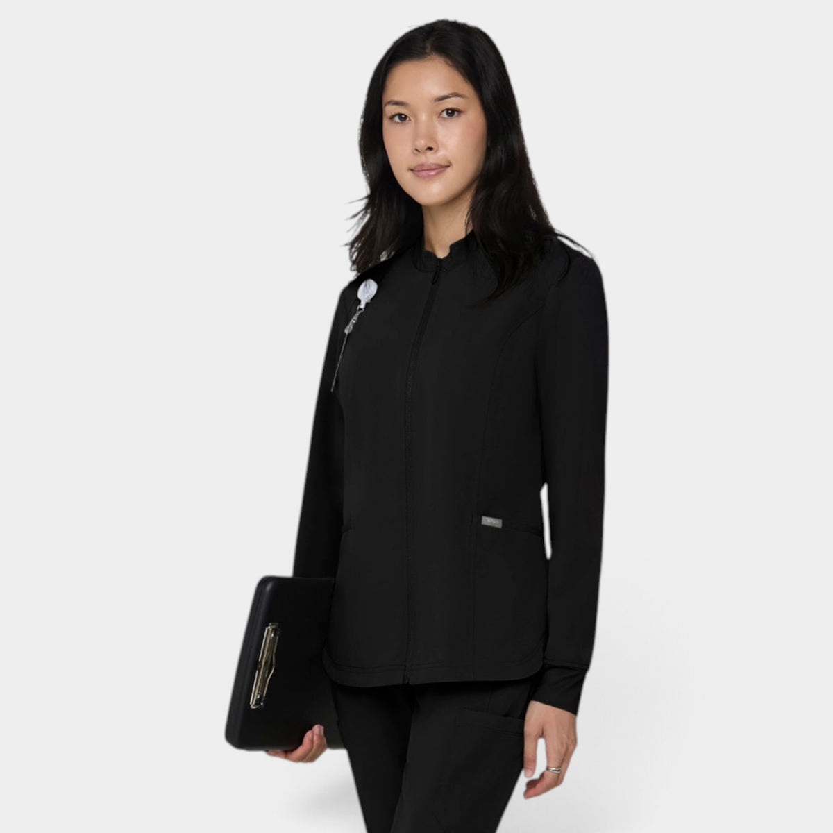 Women's 2-Pocket Zip Jacket with Shirttail Hem | T301