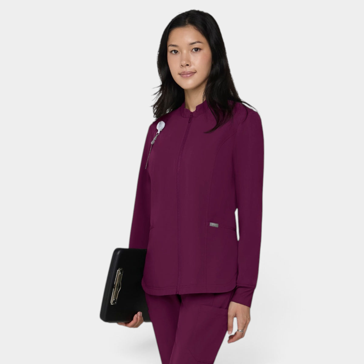 Women's 2-Pocket Zip Jacket with Shirttail Hem | T301