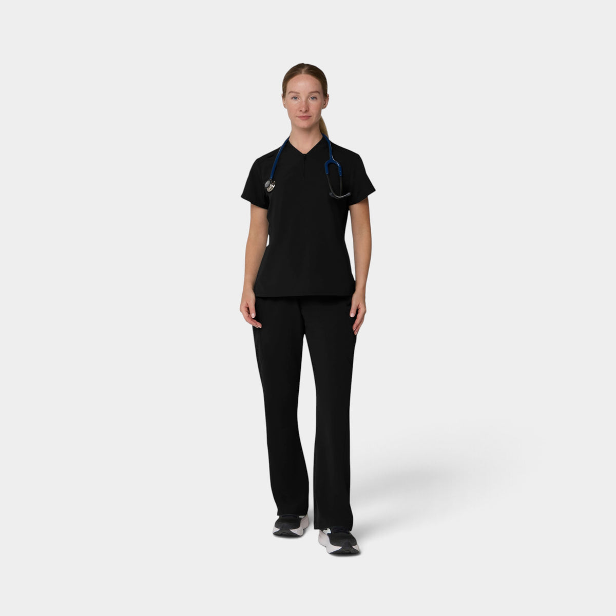 2 Pocket 1/4 Zip Scrub Top with Collar | T103