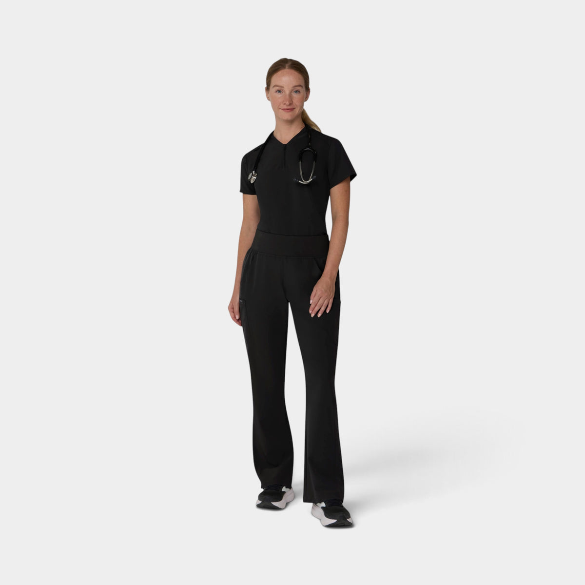 2 Pocket 1/4 Zip Scrub Top with Collar | T103