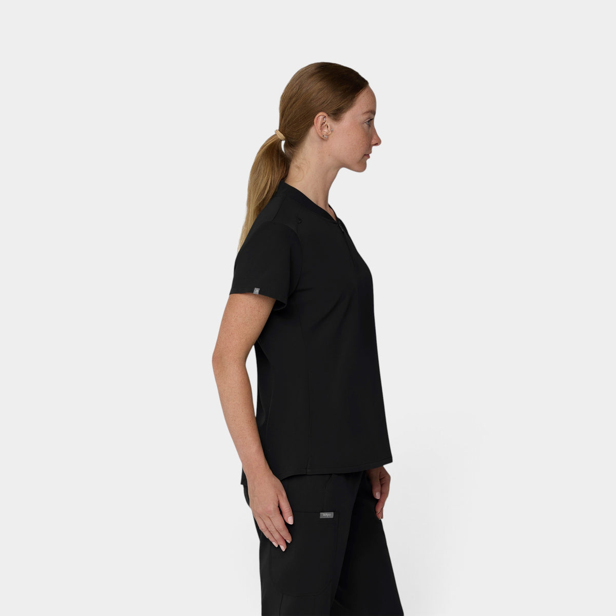 2 Pocket 1/4 Zip Scrub Top with Collar | T103