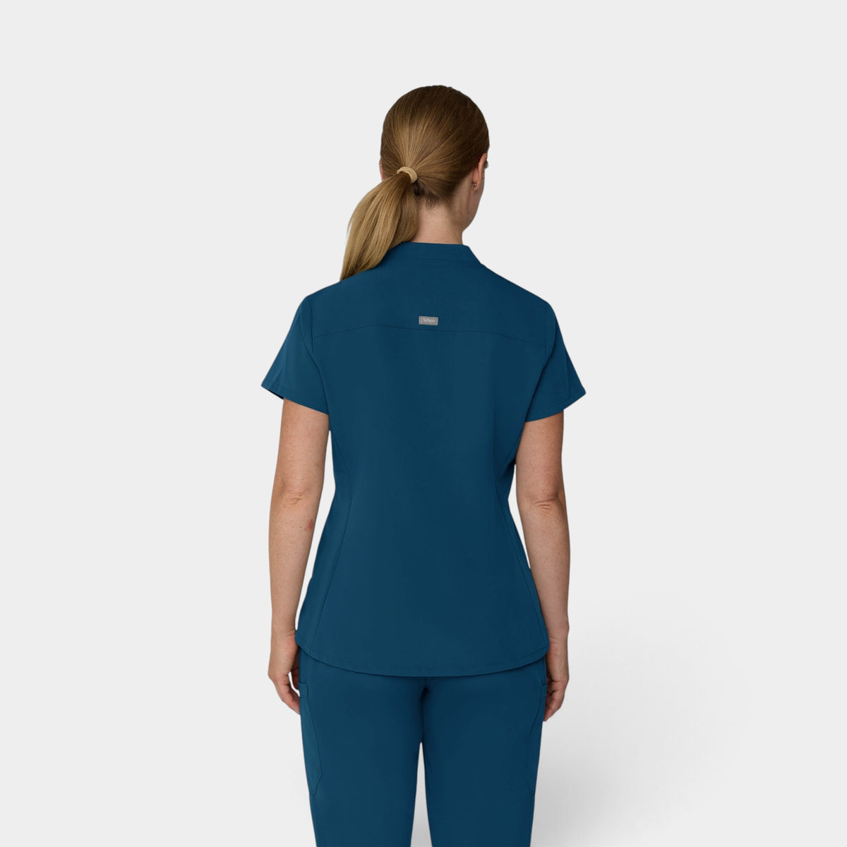 2 Pocket 1/4 Zip Scrub Top with Collar | T103