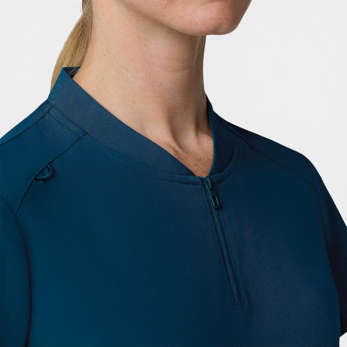 2 Pocket 1/4 Zip Scrub Top with Collar | T103
