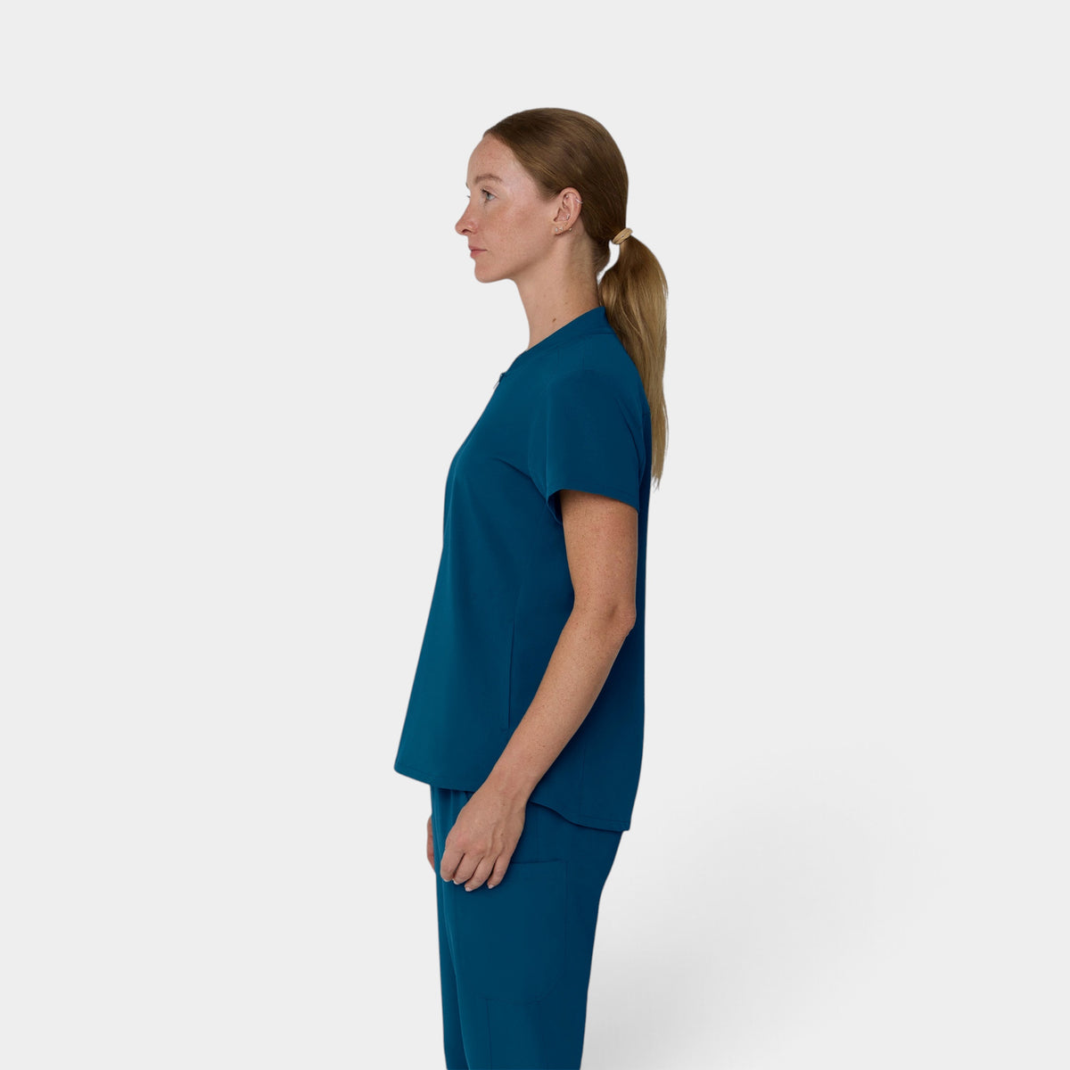 2 Pocket 1/4 Zip Scrub Top with Collar | T103