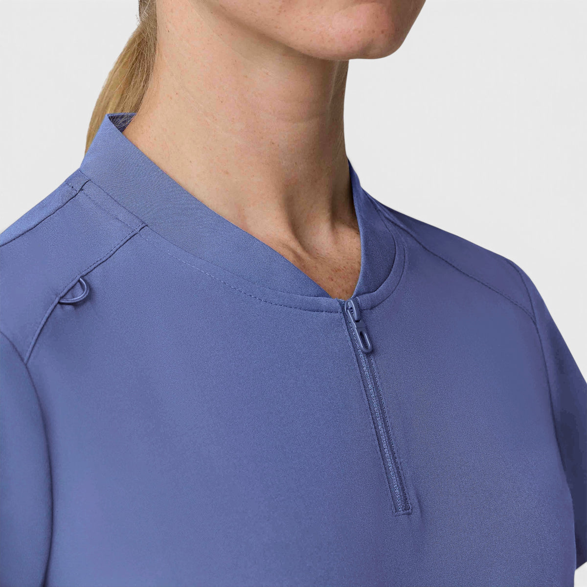 2 Pocket 1/4 Zip Scrub Top with Collar | T103