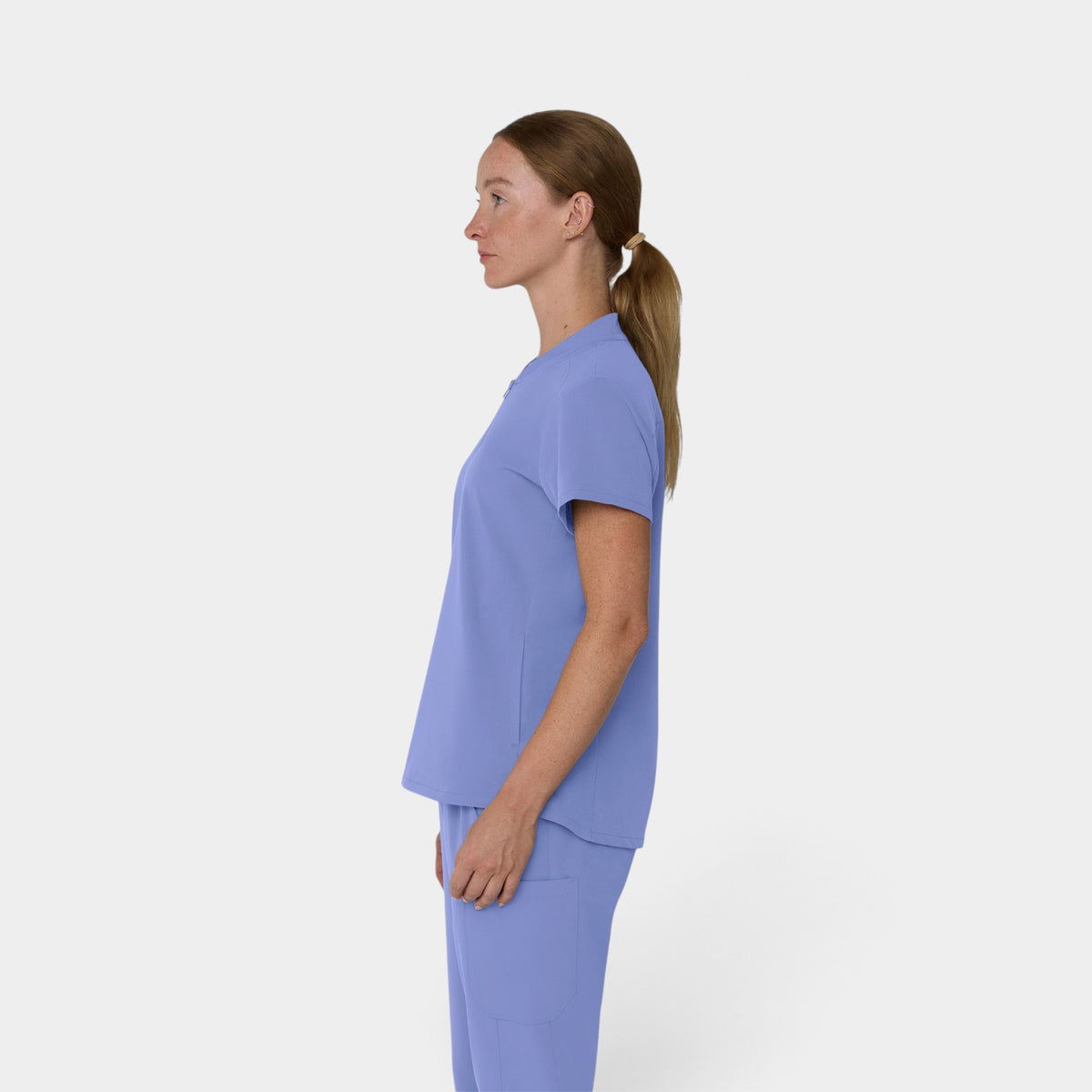 2 Pocket 1/4 Zip Scrub Top with Collar | T103