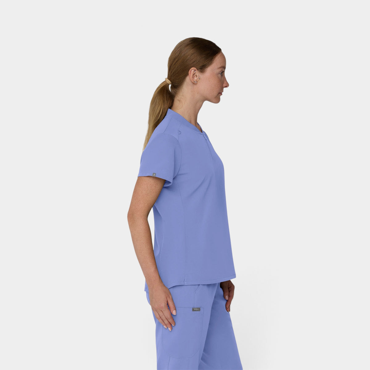 2 Pocket 1/4 Zip Scrub Top with Collar | T103