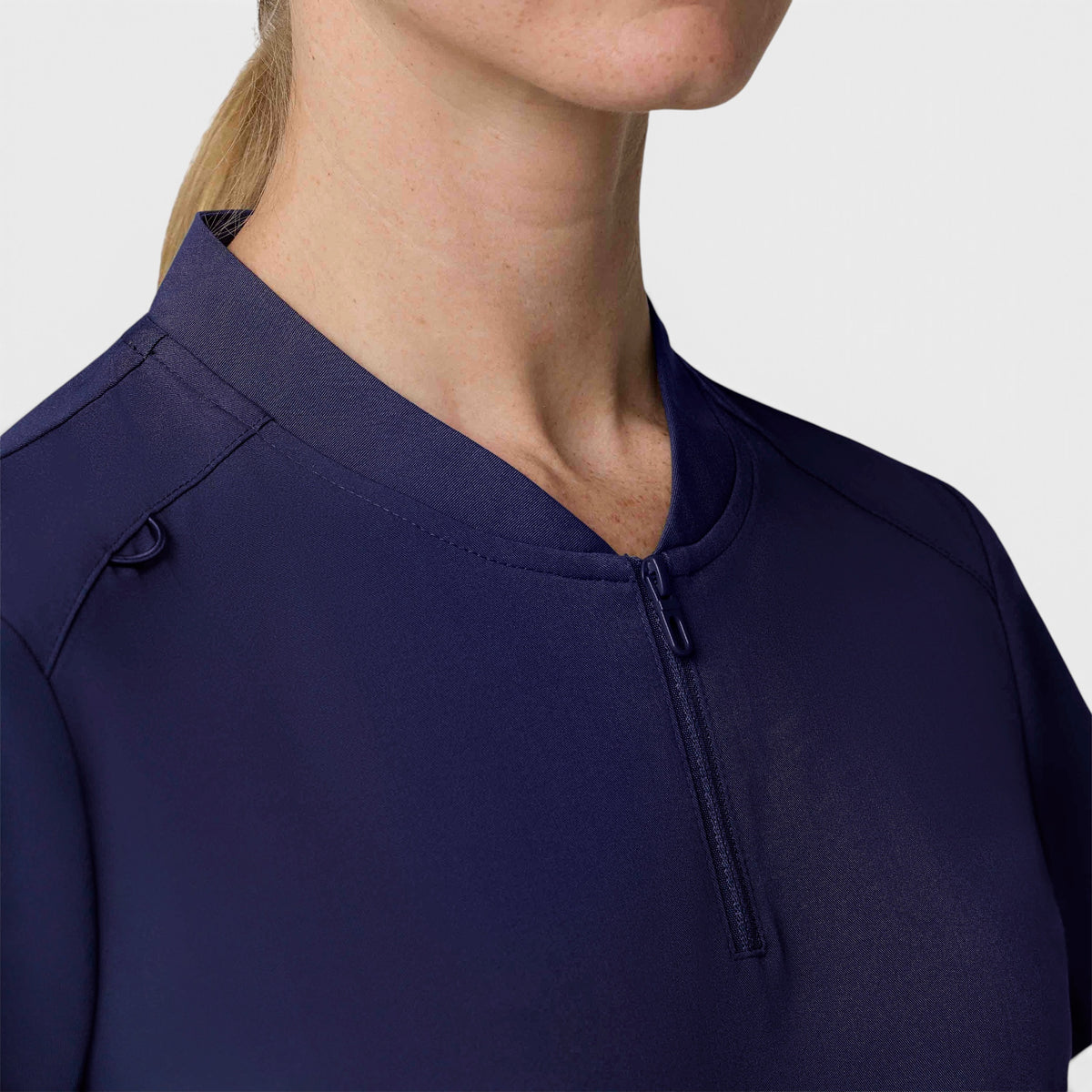 2 Pocket 1/4 Zip Scrub Top with Collar | T103