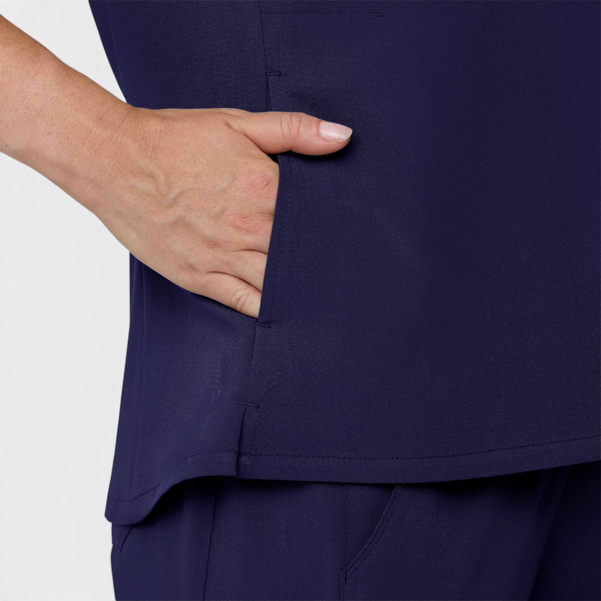 2 Pocket 1/4 Zip Scrub Top with Collar | T103