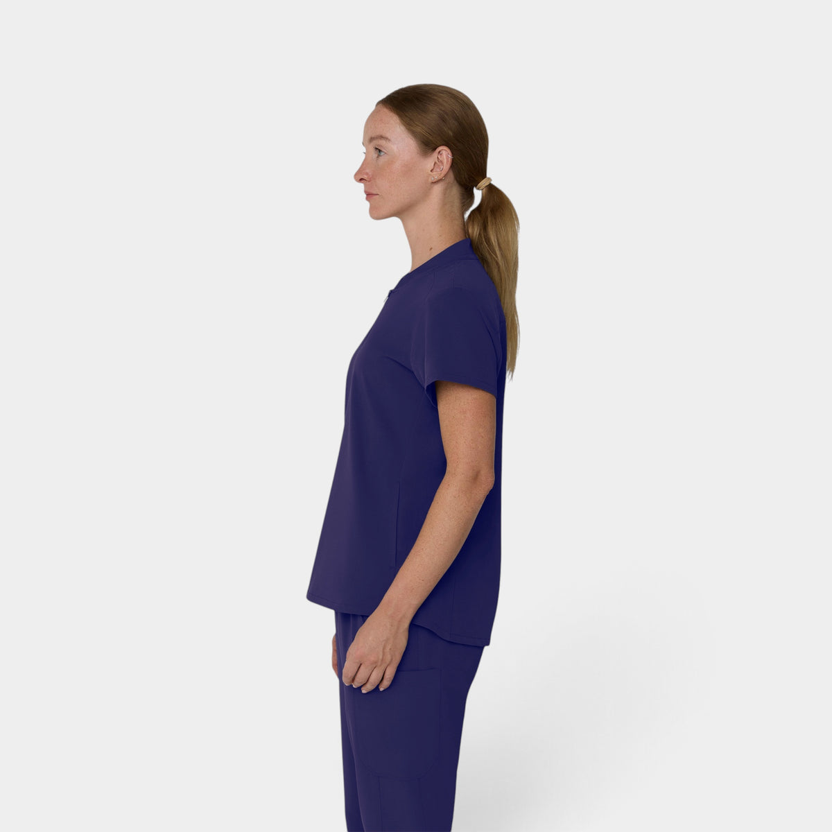 2 Pocket 1/4 Zip Scrub Top with Collar | T103