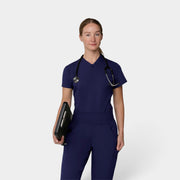 2 Pocket 1/4 Zip Scrub Top with Collar | T103