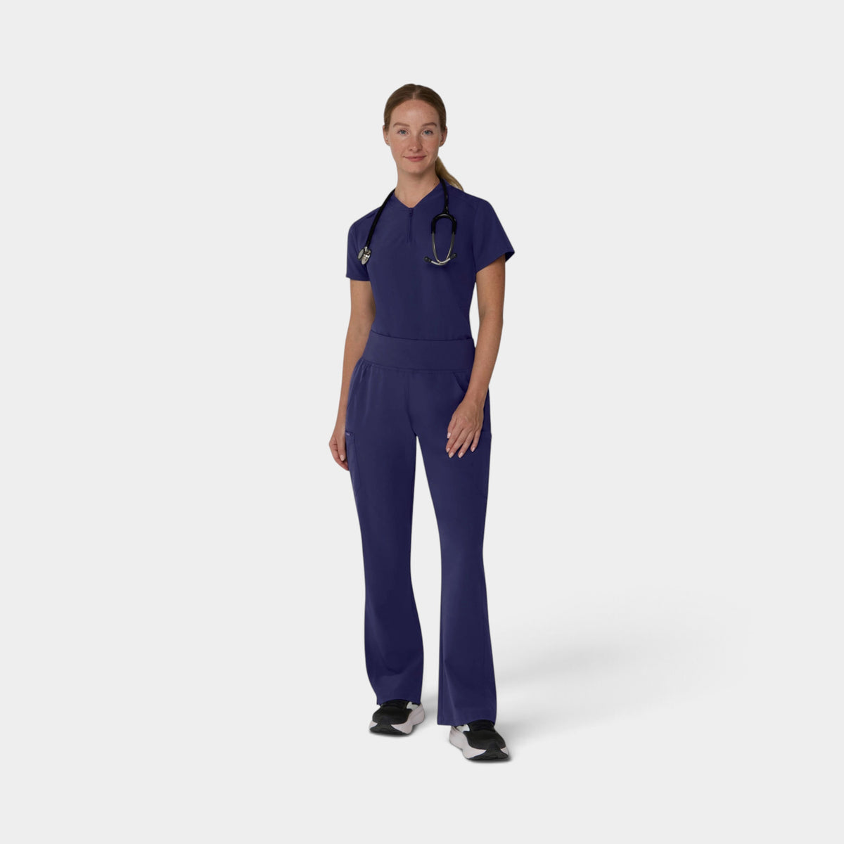 2 Pocket 1/4 Zip Scrub Top with Collar | T103