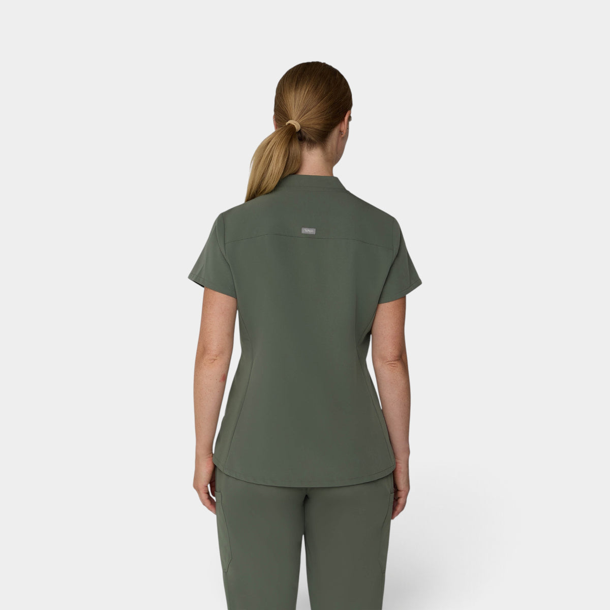2 Pocket 1/4 Zip Scrub Top with Collar | T103