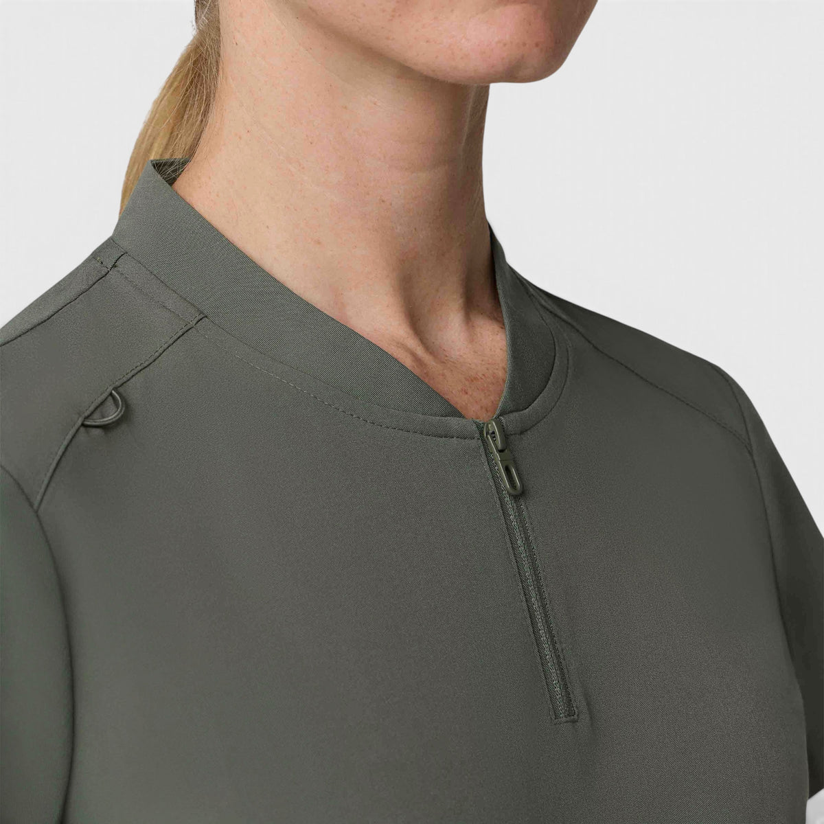 2 Pocket 1/4 Zip Scrub Top with Collar | T103