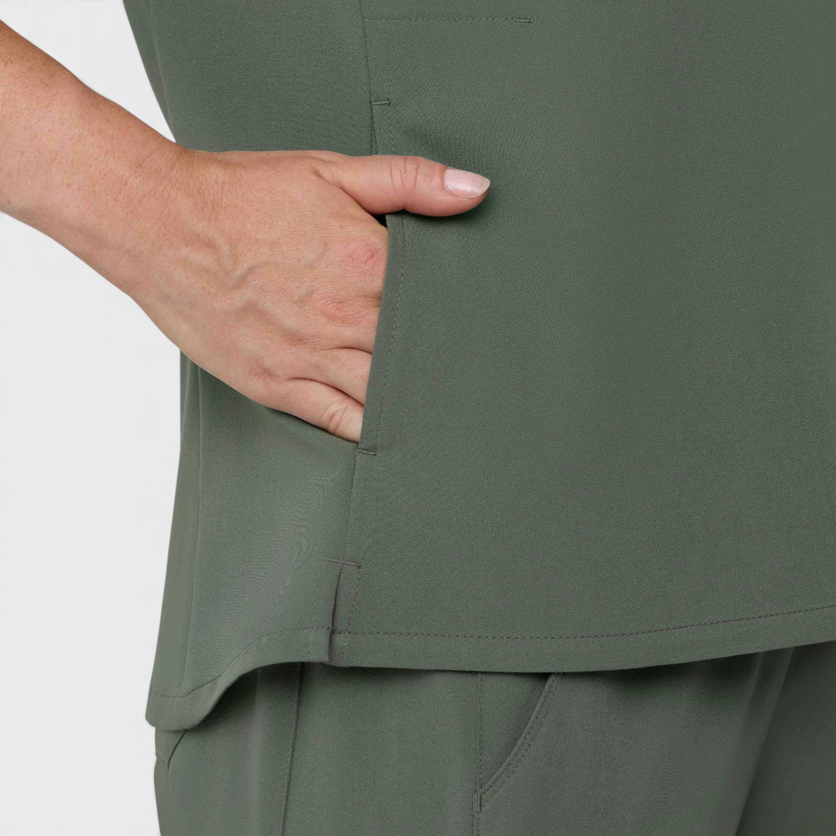 2 Pocket 1/4 Zip Scrub Top with Collar | T103