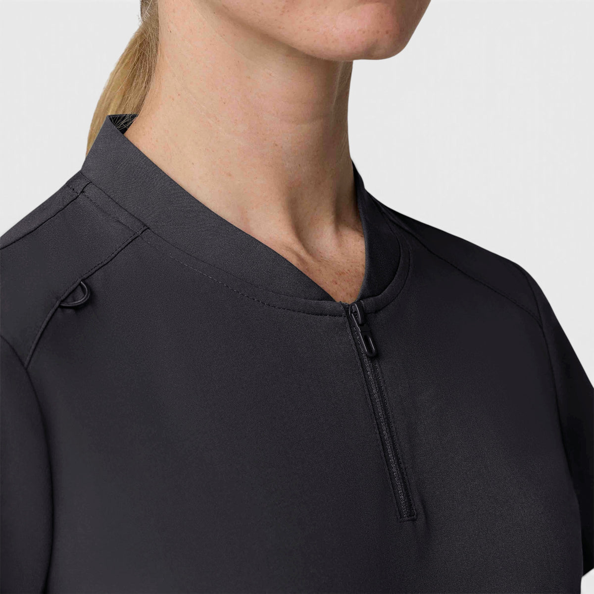2 Pocket 1/4 Zip Scrub Top with Collar | T103