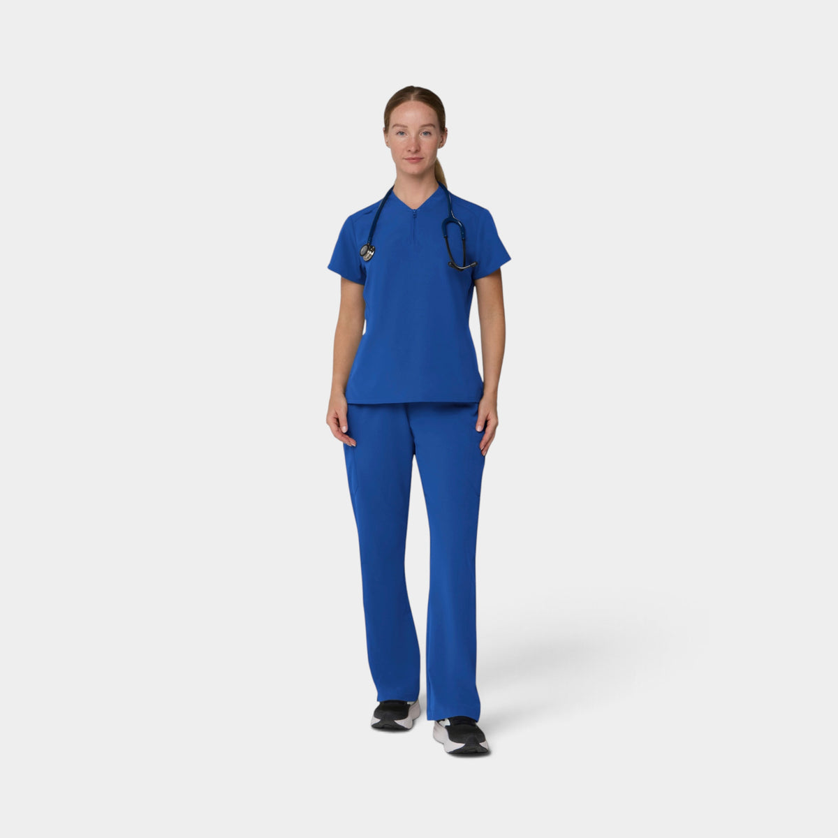 2 Pocket 1/4 Zip Scrub Top with Collar | T103
