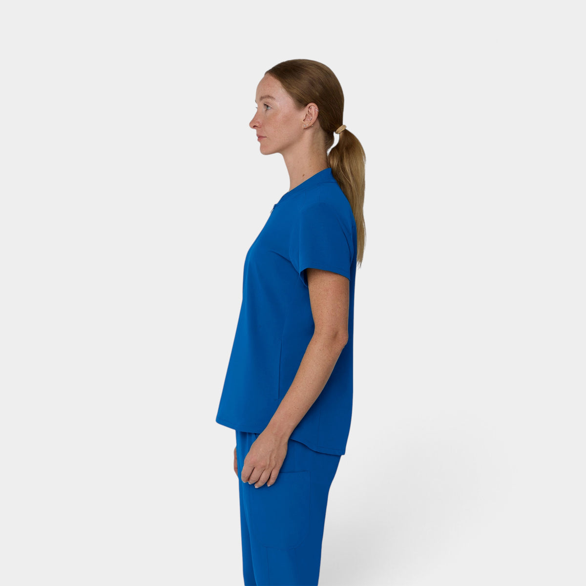 2 Pocket 1/4 Zip Scrub Top with Collar | T103