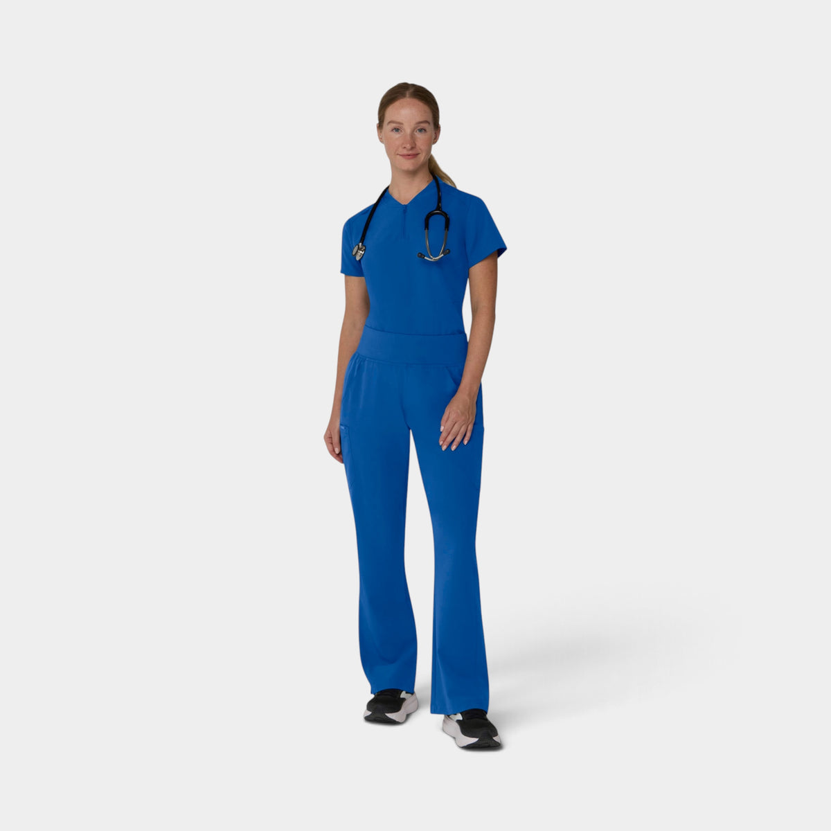2 Pocket 1/4 Zip Scrub Top with Collar | T103