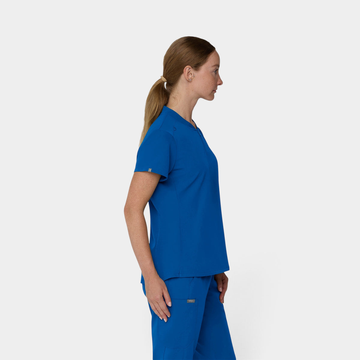 2 Pocket 1/4 Zip Scrub Top with Collar | T103