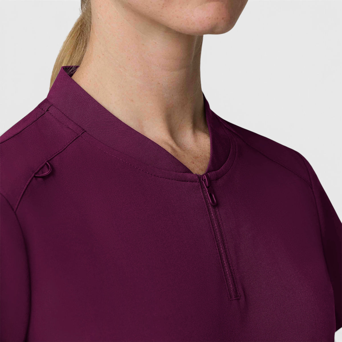 2 Pocket 1/4 Zip Scrub Top with Collar | T103
