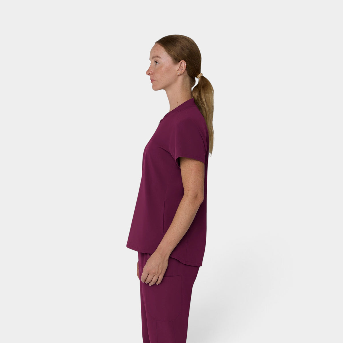 2 Pocket 1/4 Zip Scrub Top with Collar | T103
