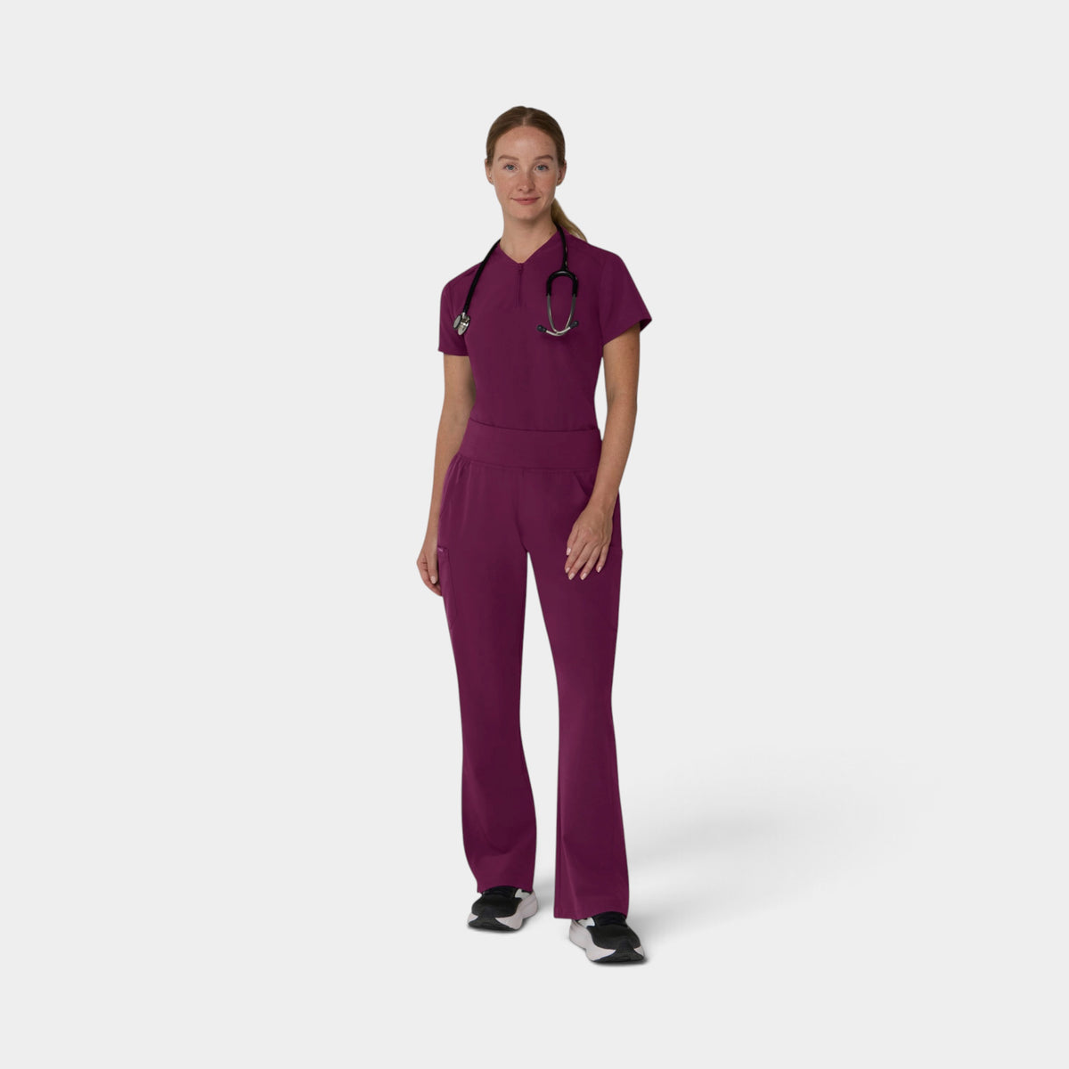 2 Pocket 1/4 Zip Scrub Top with Collar | T103