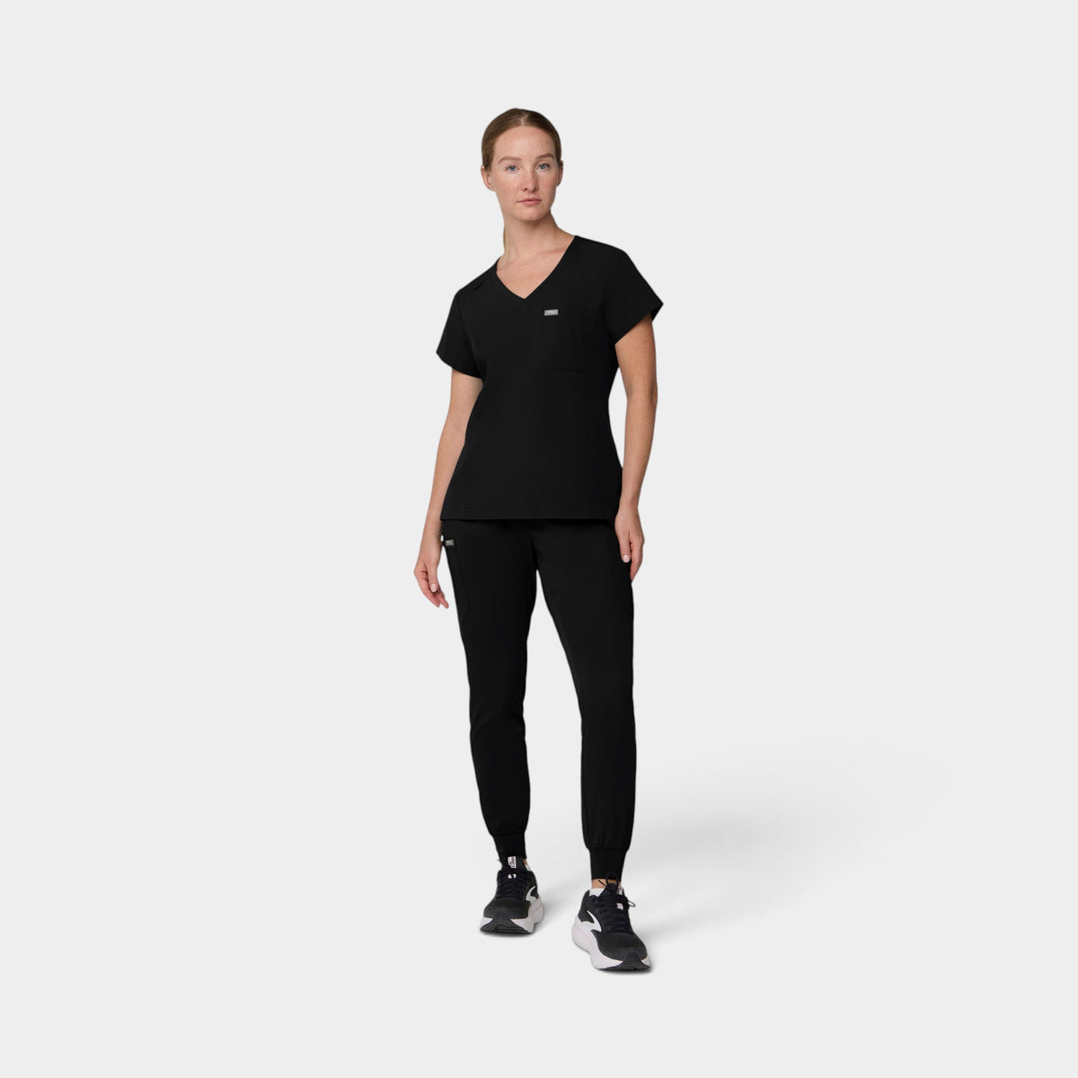 Chest Pocket Top With Curved Hem | T102