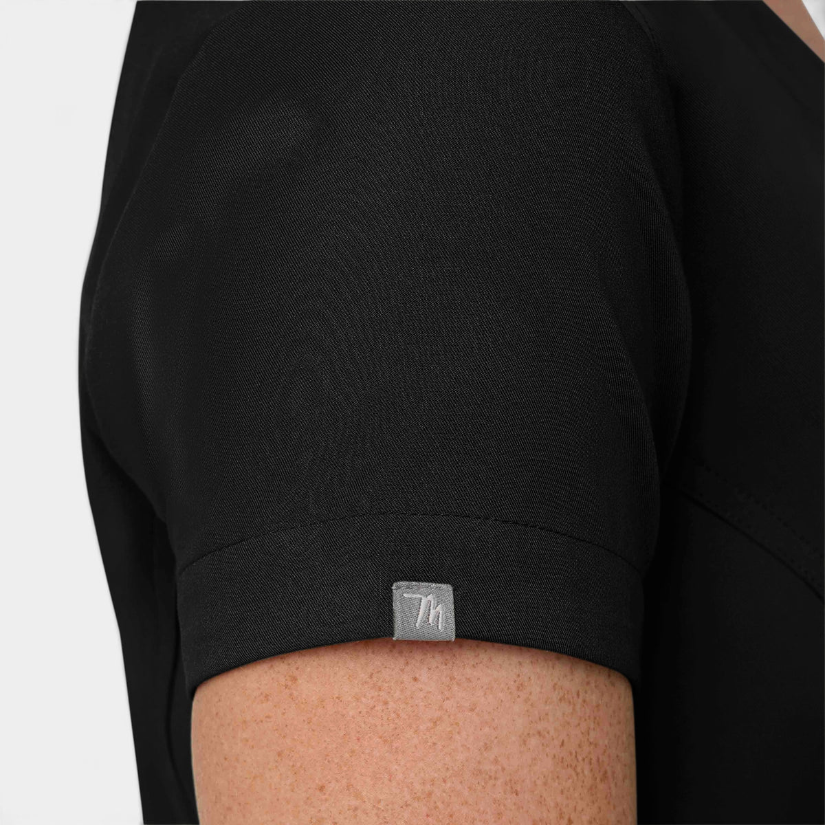 Chest Pocket Top With Curved Hem | T102
