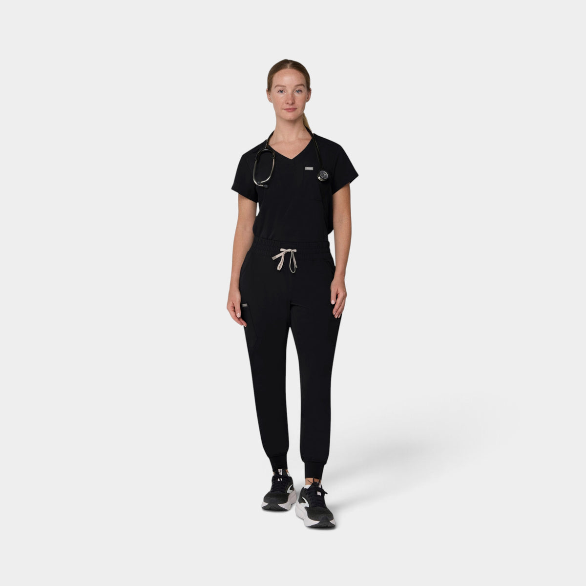 Chest Pocket Top With Curved Hem | T102