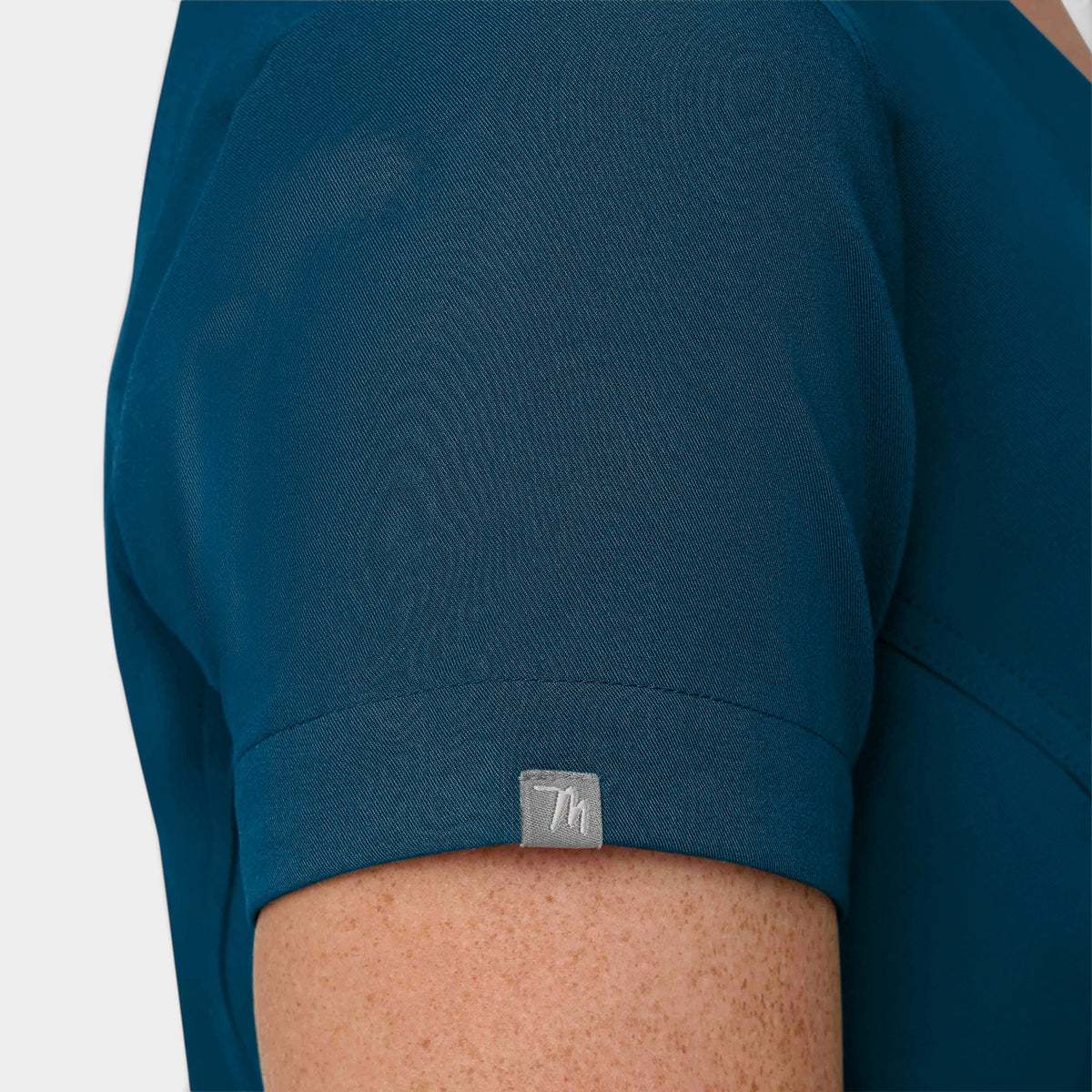 Chest Pocket Top With Curved Hem | T102