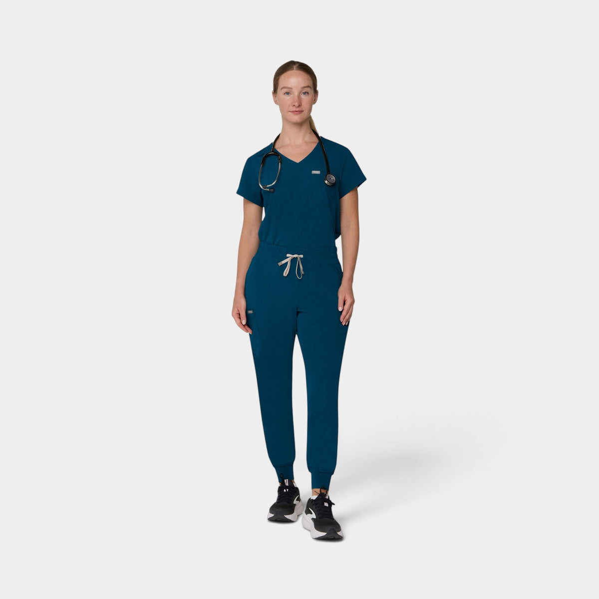 Chest Pocket Top With Curved Hem | T102