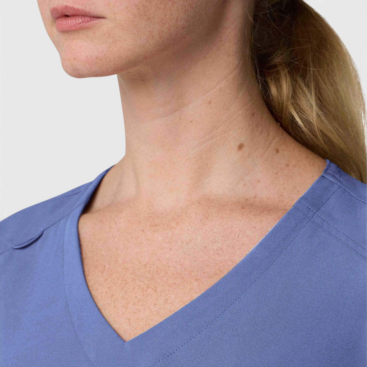 Chest Pocket Top With Curved Hem | T102