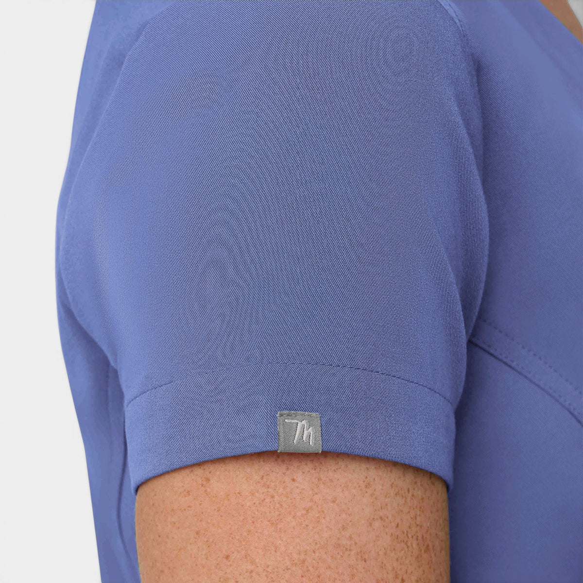 Chest Pocket Top With Curved Hem | T102