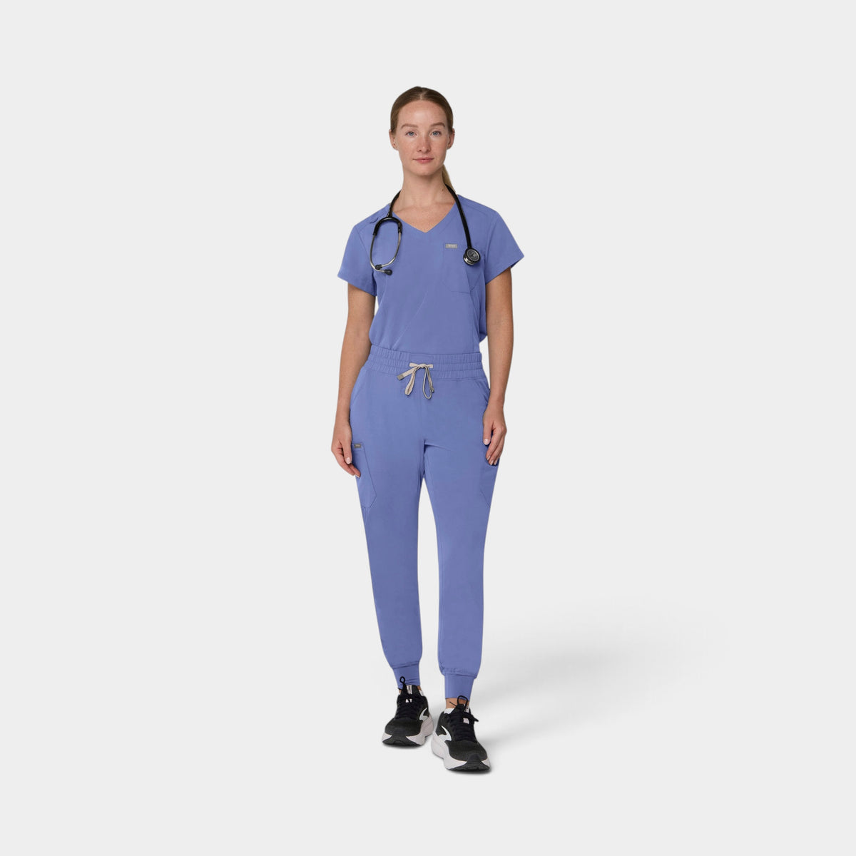 Chest Pocket Top With Curved Hem | T102